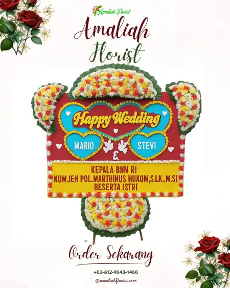 Papan Bunga Pernikahan Wakate